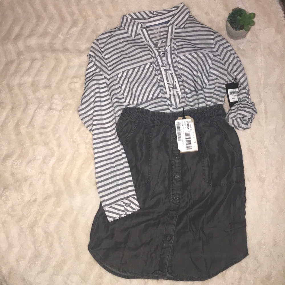 Prana Gray Wash Shelly Skirt Womens Xsmall new